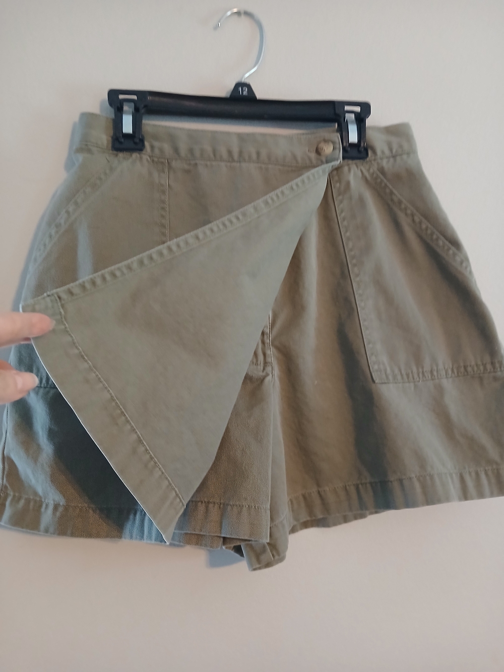 The Limited Olive Wrap-Front Utility Skort